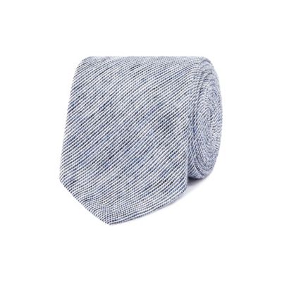 Blue textured slim tie